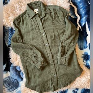 NWOT Aritzia Wilfred Free Sail Shirt size XXS in fatigue organic cotton